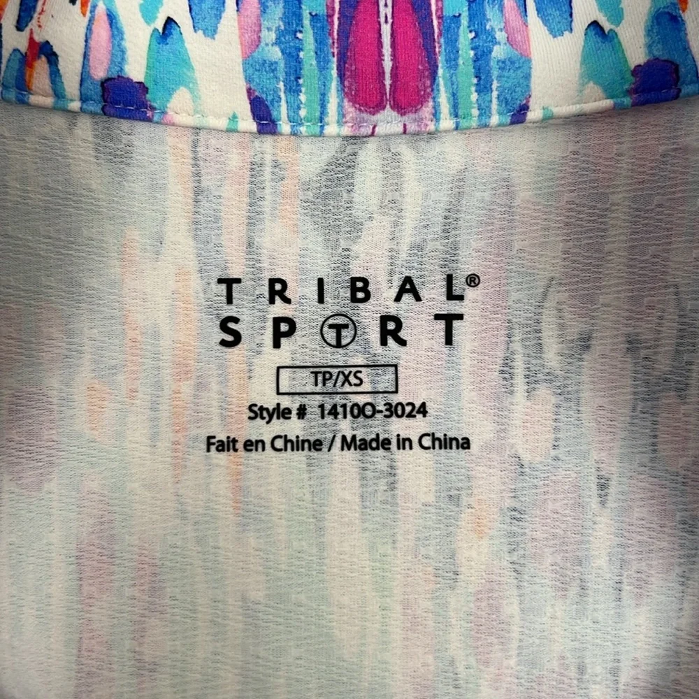 EUC Tribal Sport Mock Neck Top with 1/3 zipper XS - Picture 4 of 8